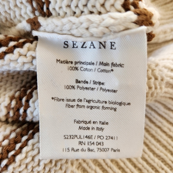 Sezane Léontine Jumper, Ecru/Camel, Small - Picture 9 of 10